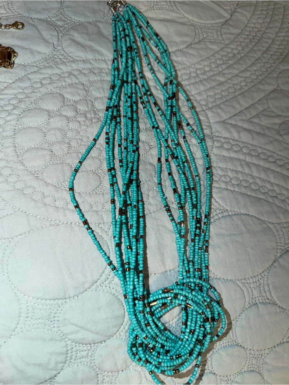 Turquoise Beaded Multi-Strand Necklace - Brand